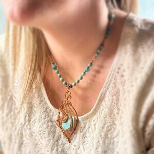 Turquoise Necklace In Copper